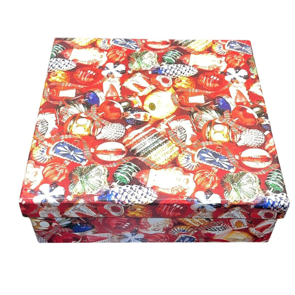 Vintage Decoupage Christmas Tree Ornaments Box Set Of 9 Large Ball Ornaments EUC - Picture 4 of 10